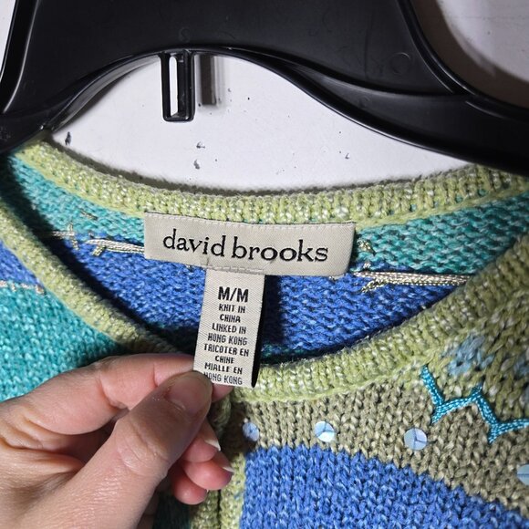 David Brooks Silk Cardigan Sweater Size Medium Cottage Coquette Vintage Art Knit - Picture 7 of 12